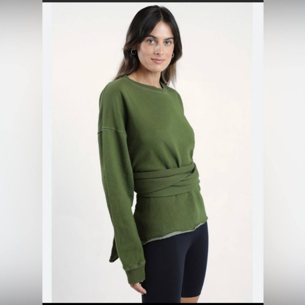 La Detresse Priestess Tied Wrap Sweater Army Green Medium